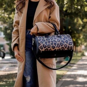Pepper Paisley | NEW | 100% Nappa Leather Carry All Bag | Leopard Print